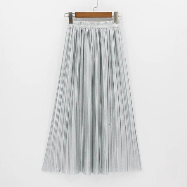 Elastic Plus Size Long Skirts High Waist