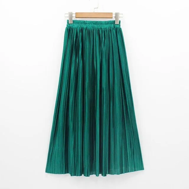 Elastic Plus Size Long Skirts High Waist
