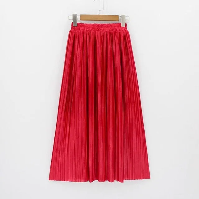 Elastic Plus Size Long Skirts High Waist