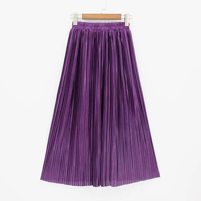Elastic Plus Size Long Skirts High Waist