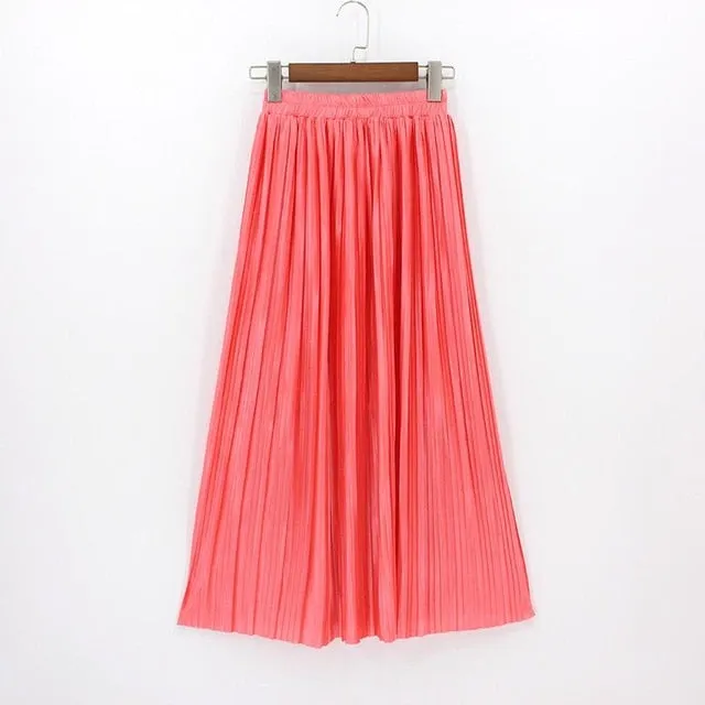 Elastic Plus Size Long Skirts High Waist