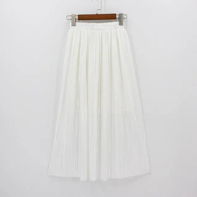 Elastic Plus Size Long Skirts High Waist