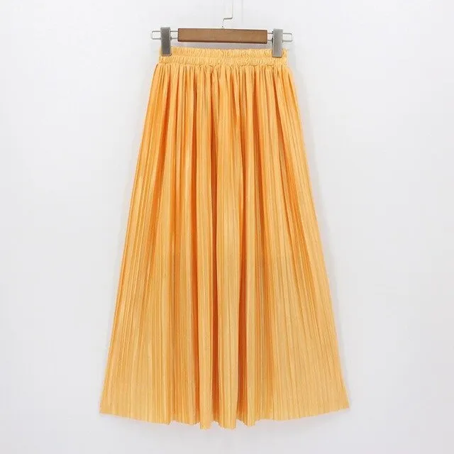 Elastic Plus Size Long Skirts High Waist