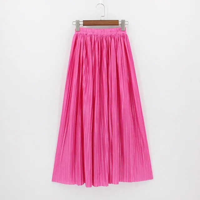 Elastic Plus Size Long Skirts High Waist