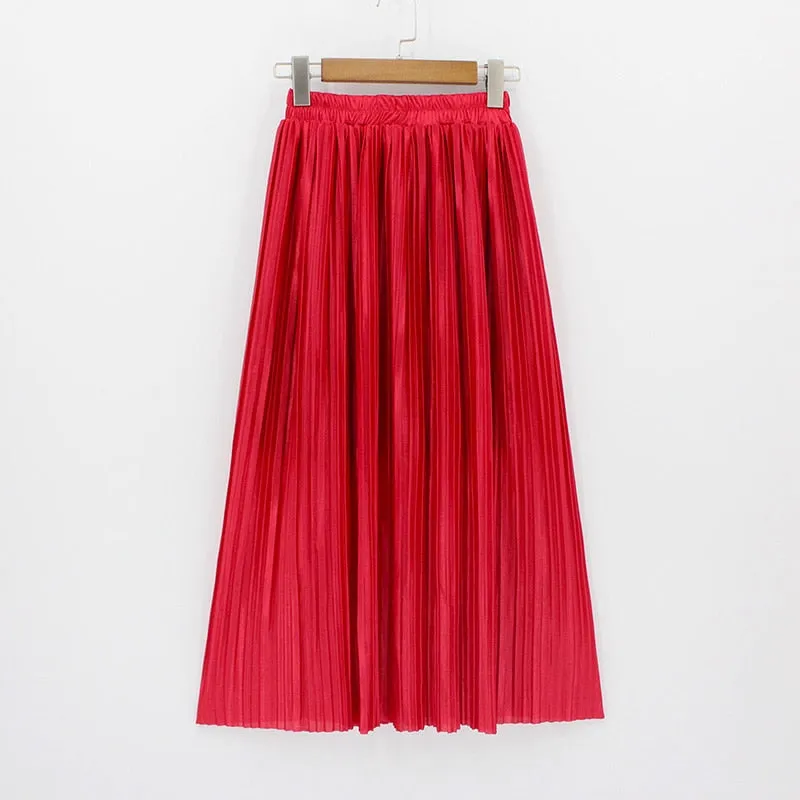 Elastic Plus Size Long Skirts High Waist