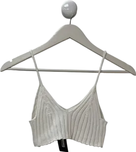 French Connection White Vhari Loungewear Strappy Crop Top UK XS