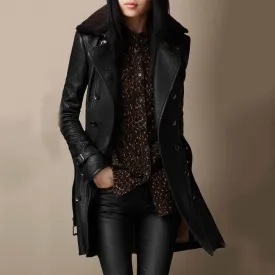 Lena | Exquisite Leather Trench Coat