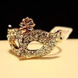 Mardi Gras Crystal Mask Ring