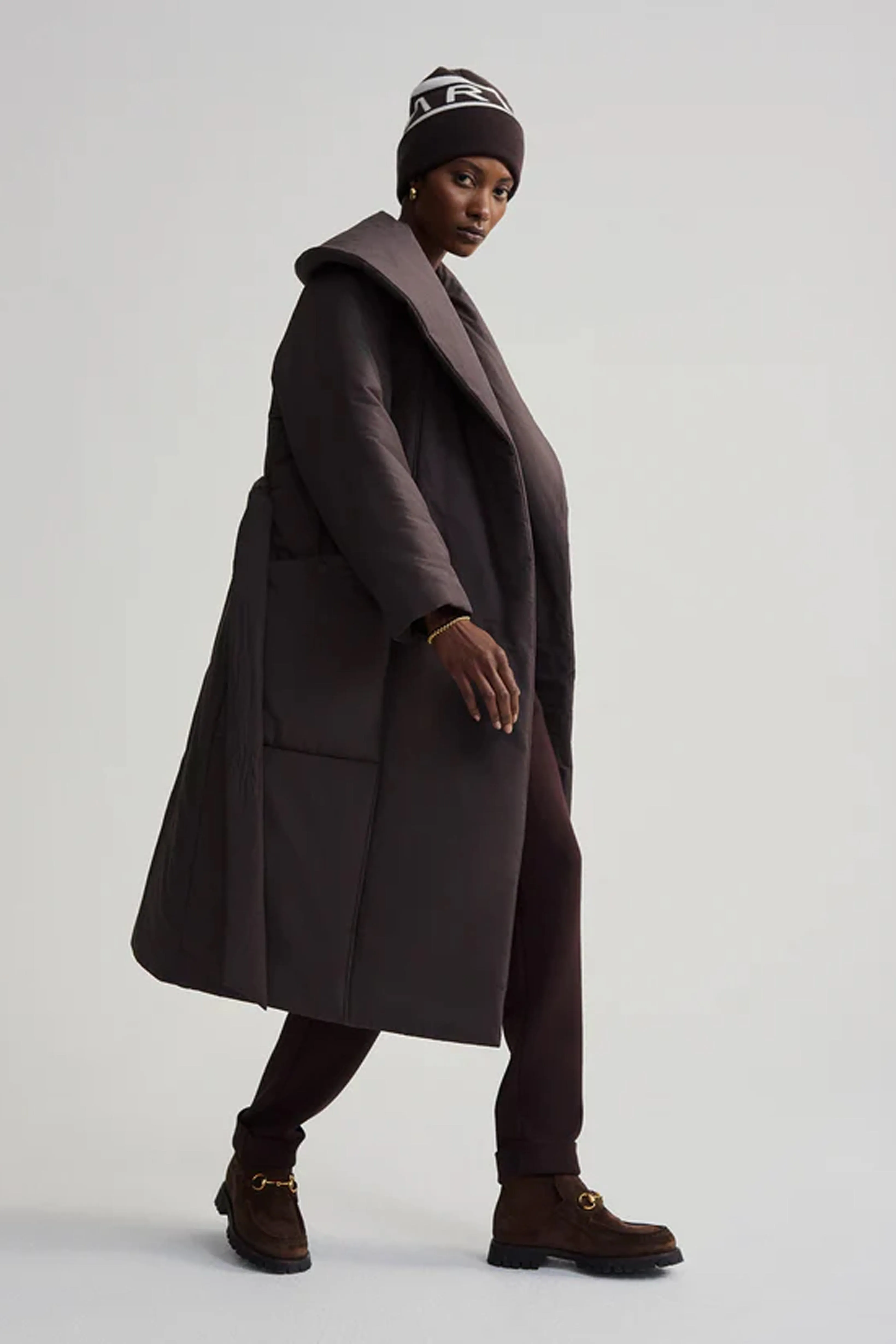 VARLEY | Ana Long Wrap Coat - Coffee