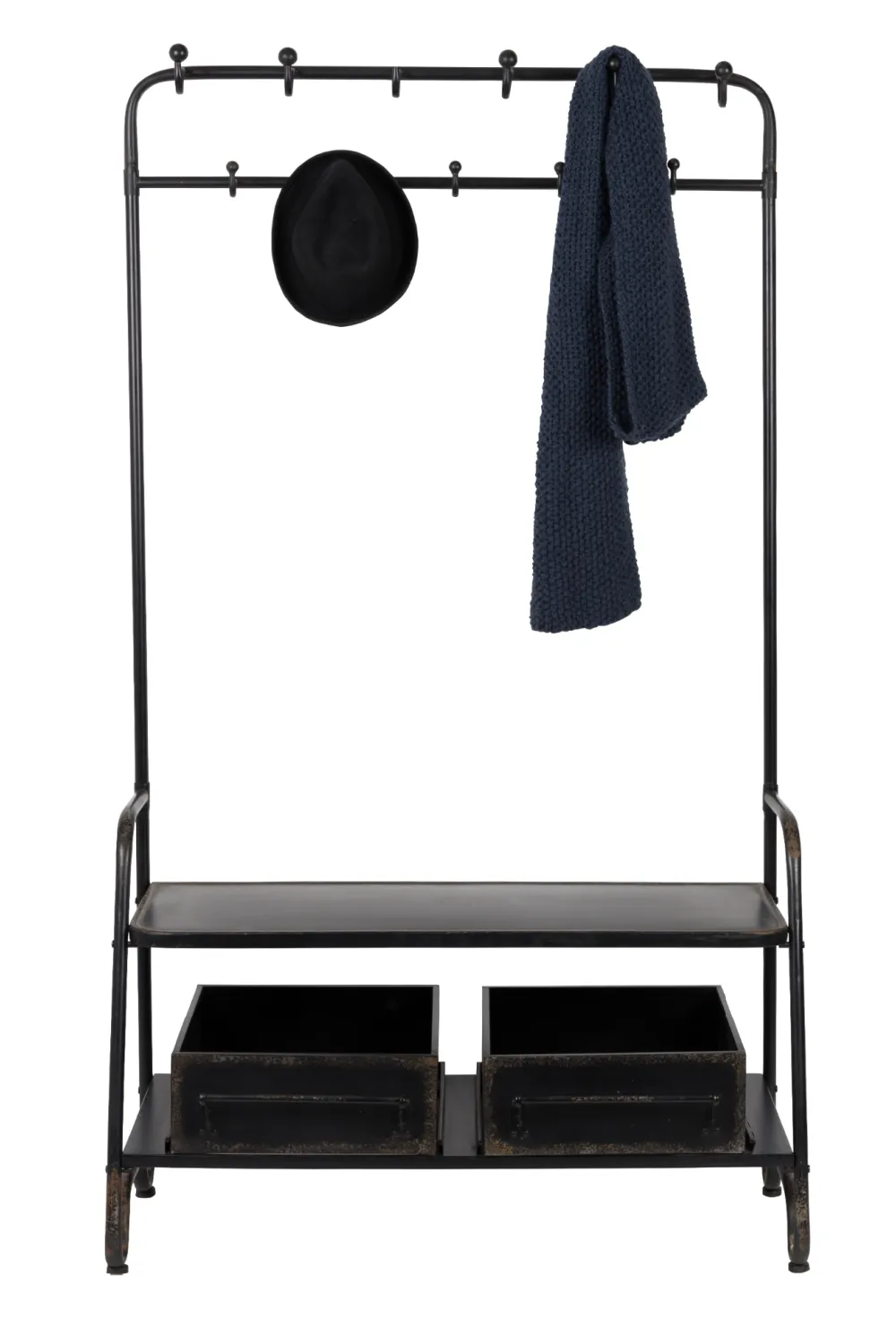 Vintage Black Free Standing Coat Rack | Dutchbone Lucius